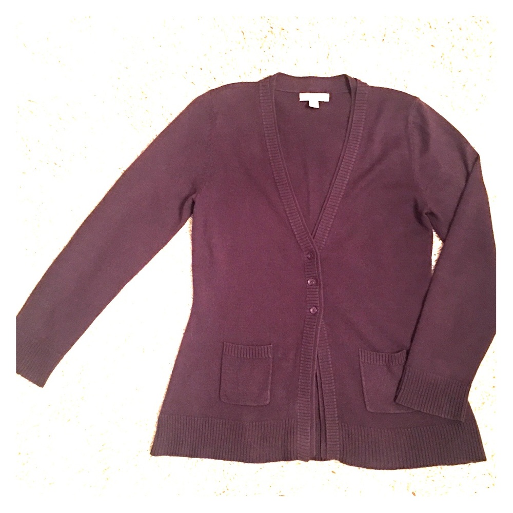 Coldwater Creek Eggplant 🍆 Cardigan with Pockets